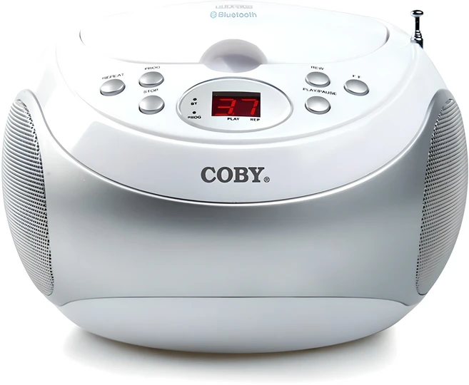 코비 블루투스 포터블 CD플레이어, BTCD371, 화이트