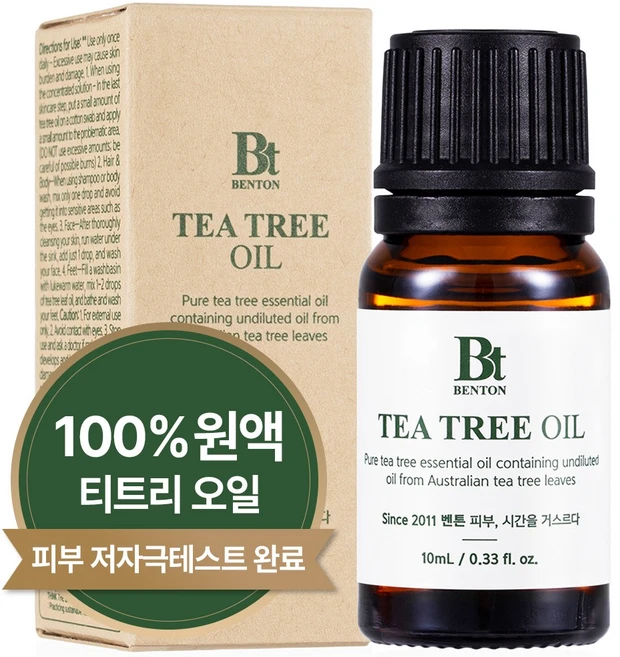 벤튼 호주 티트리 오일 100% 원액, 1개, 10ml