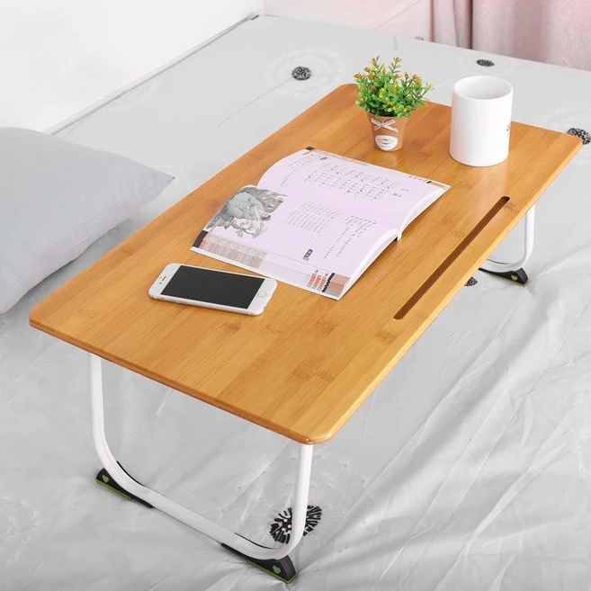 침대테이블 다목적 침대책상 다용도 베드테이블 접이식 책상침대, 연한 원목색 A