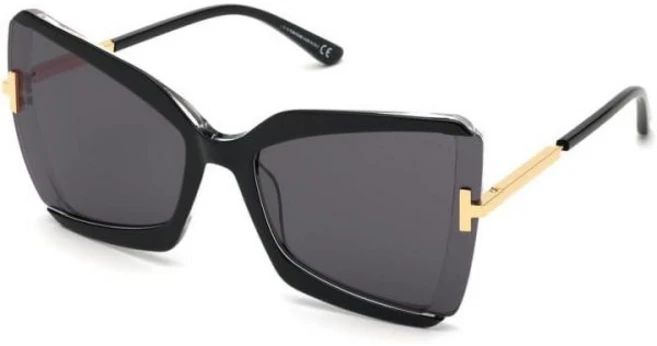 톰 포드 FT0766 03A 블랙 버터플라이 선글라스 렌즈 카테고리 3 사이즈 63mm, 1개