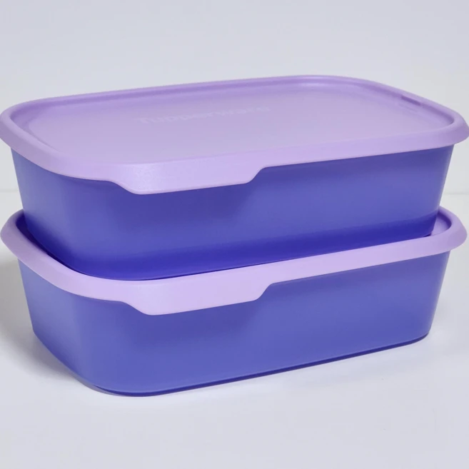 타파웨어 원터치 프레시 연보라 1.3L 2P, 용기 + 뚜껑, 1세트