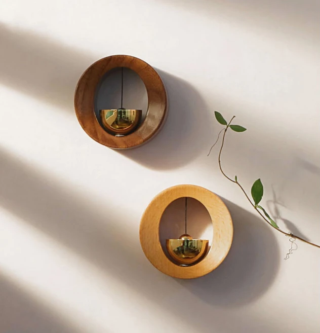 원목 도어벨 우드 현관종 풍경종 이사선물, 다크브라운