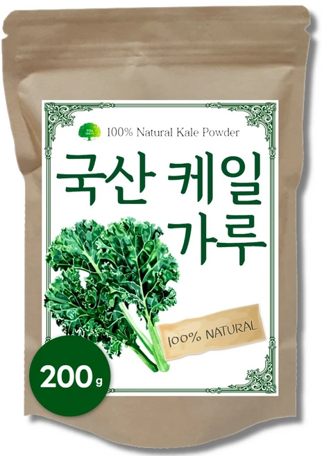 100% 국산 케일 가루 그린 콜라드 케일 컬리케일 곱슬케일 분말, 1개, 200g