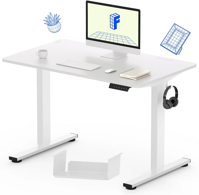 FlexiSpot 전동 모션데스크 EF1H 높낮이조절책상 높이735~1180mm A/S 5년 올바른 자세 스탠딩 데스크 컴퓨터책상 학생책상, 1000화이트