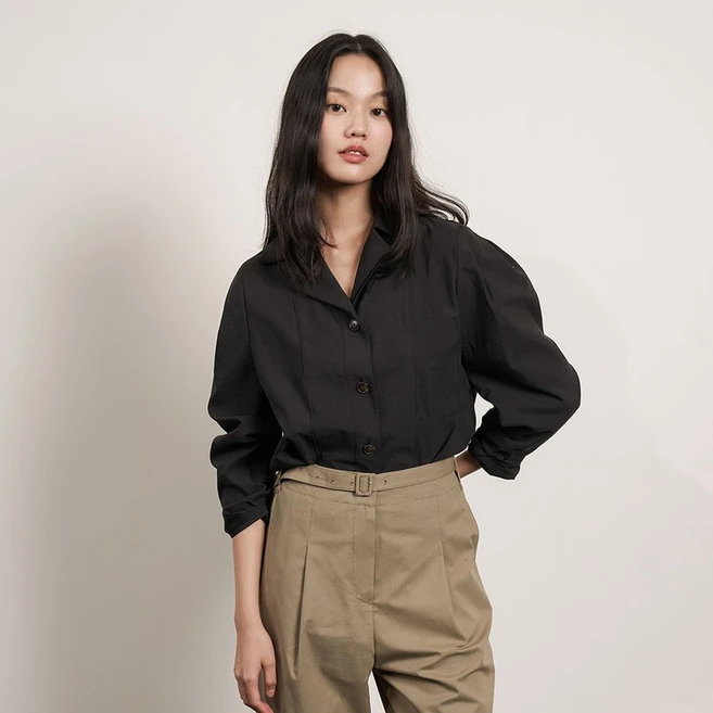 올리브데올리브 오픈 카라 블라우스 OW3AB8220