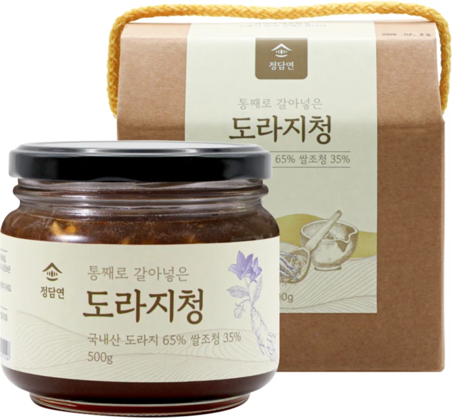 [100% 국산 약도라지] 정담연 통째로 갈아넣은 도라지청 고함량, 1개, 1개입, 500g