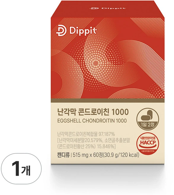 디핏 난각막 콘드로이친 1000, 1박스, 60정