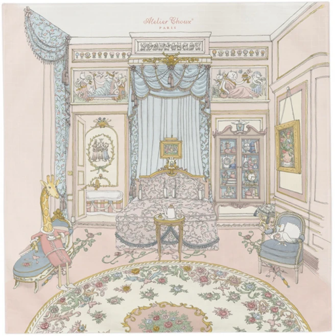(선물박스 포함) 프랑스 Atelier Choux 아뜰리에 슈 오가닉 블랭킷 까레 100X100