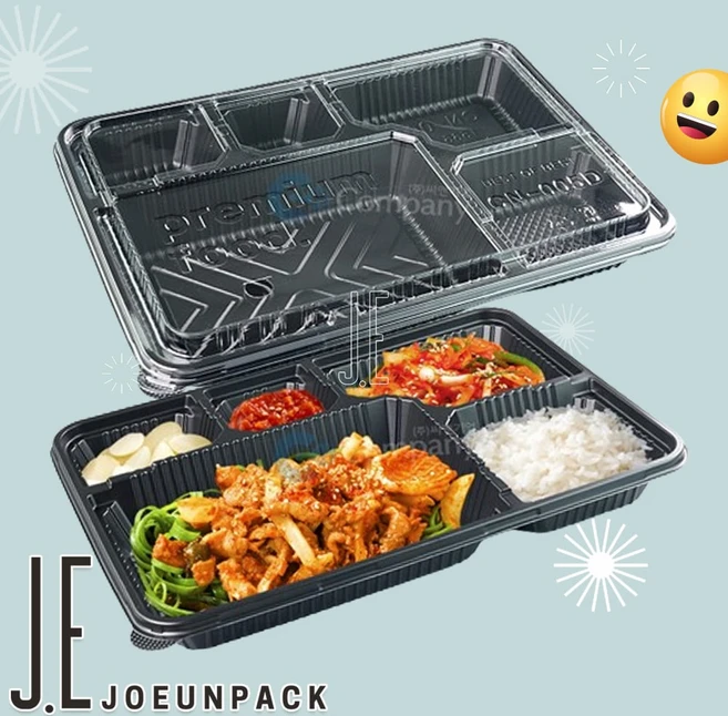 조은팩 5칸 도시락 돈가스용기 CN-005D, 100개, 1개입