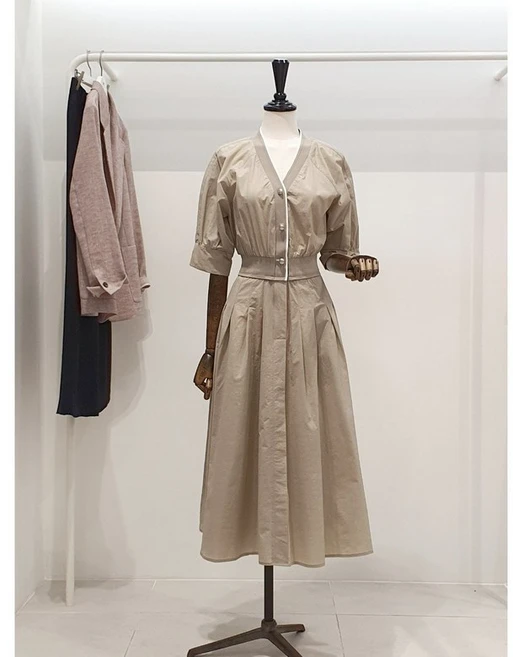 ZOOC zooc 주크 브이넥 허리밴딩 원피스 V252PSE937