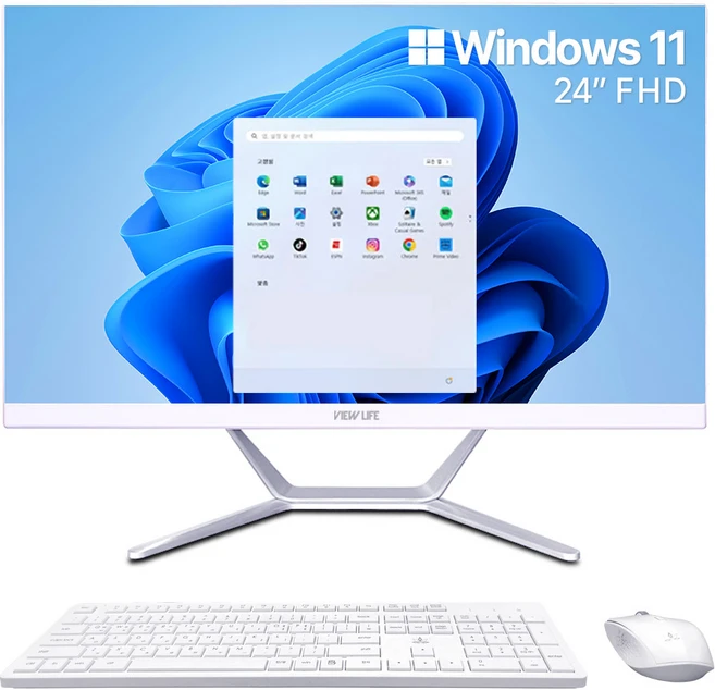 뷰라이프 24형 일체형PC N5095 윈도우11포함 무선키보드마우스 증정, 256GB, 8GB, 화이트, AP-D238-N5, WIN11 Pro