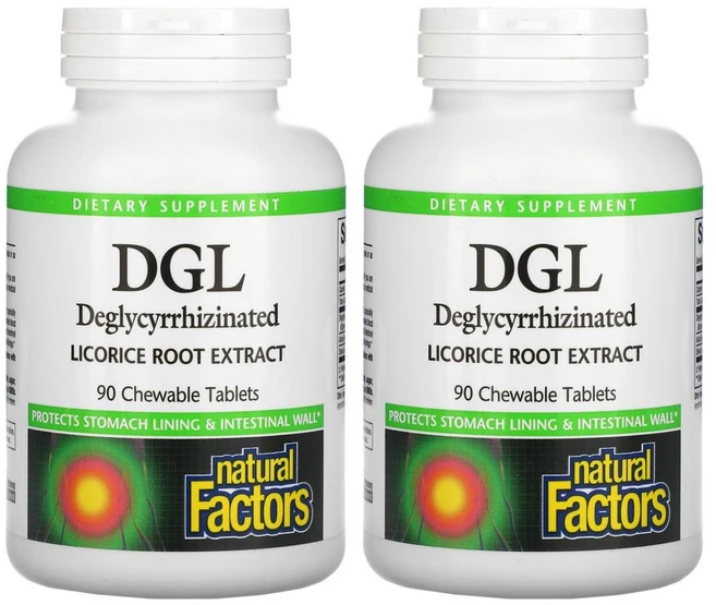 Natural Factors DGL감초뿌리 추출물 츄어블 90정, 2개