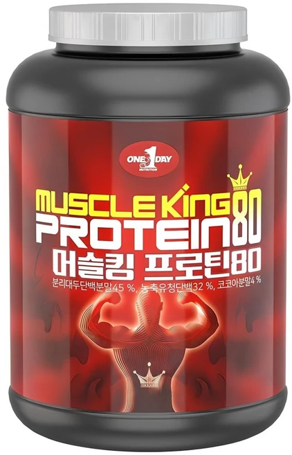 원데이뉴트리션 머슬킹 80 프로틴 헬스 보충제, 2kg, 1개