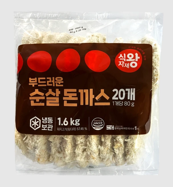 식자재왕 부드러운 순살돈까스, 1개, 1.6kg