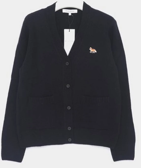 메종키츠네 24FW 베이비 폭스패치로고 울 V넥 여성 가디건 LW00507KT1006 P480