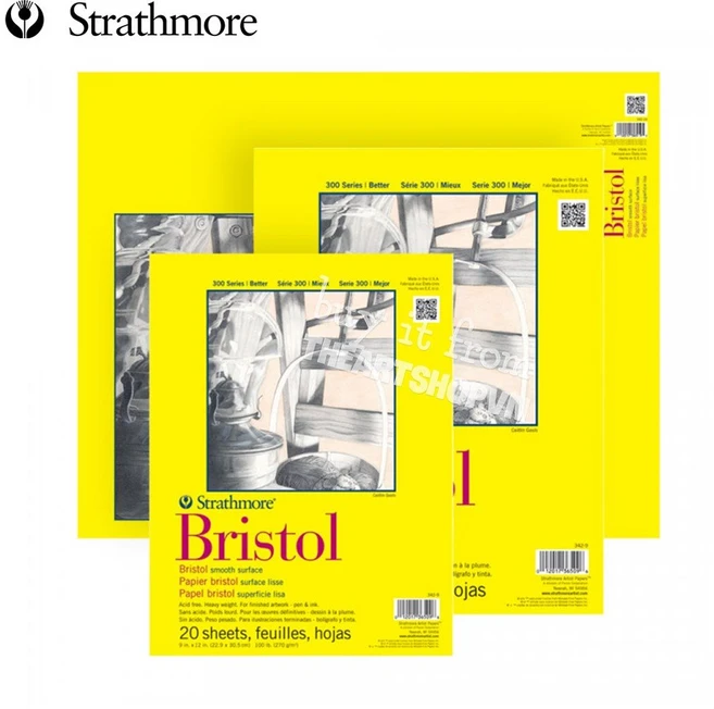 스트라스모어 브리스톨지 Smooth Vellum 270g 23x30cm 1면 20매, Vellum 23x30cm
