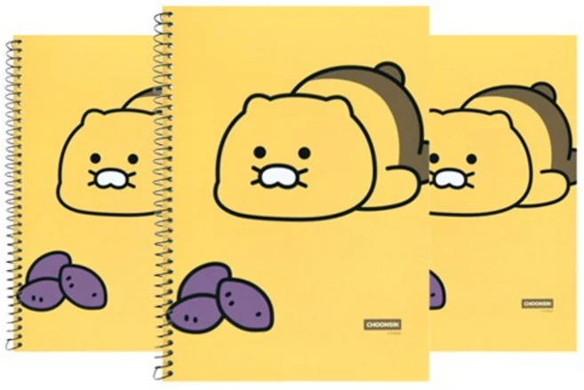 카카오프렌즈 춘식이 스프링 연습장 노트, 혼합색상, 3개