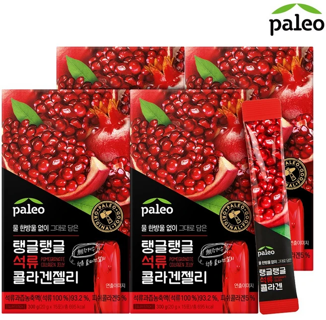 팔레오 석류콜라겐 젤리 (20g x 15포) x 4개, 300g