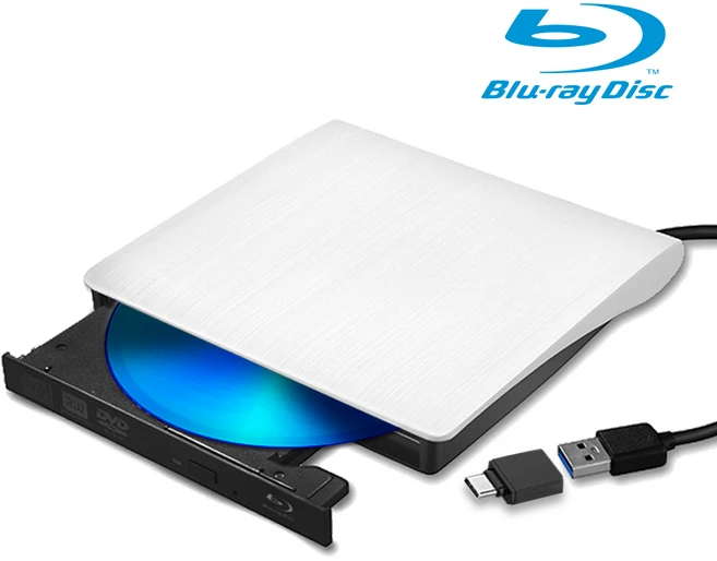 모가비 USB3.0 블루레이 외장형 ODD MOG-134, 화이트, 1개
