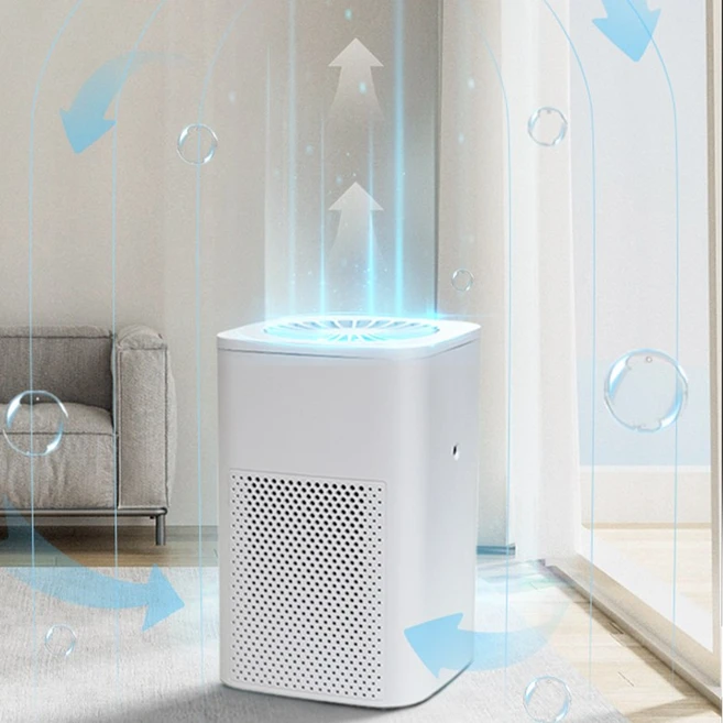 Darlisex 휴대용 공기청정기 미니 미세먼지 소형 실내흡연 냄새제거 공기청정기, [화이트]+필터