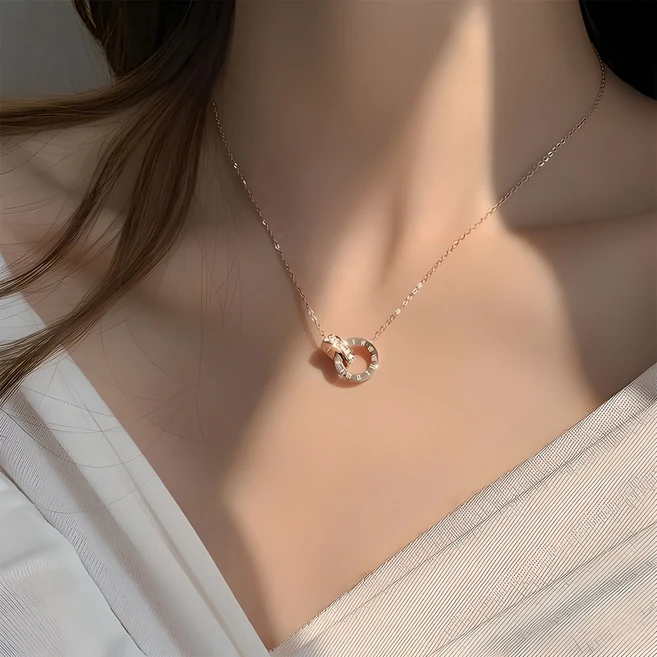 드마엘 티타늄 스틸 큐빅 크로스링 목걸이(4color) 변색NO 알러지NO