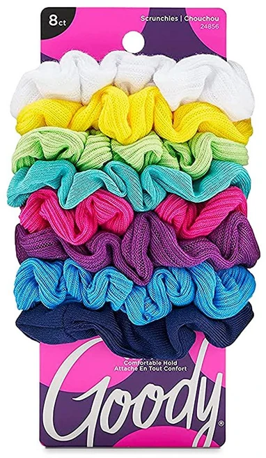 구디 곱창밴드 머리끈 헤어 스크런치 헤어스크런치 8개입, 레인보우, 1개