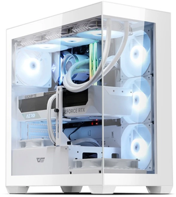 darkFlash DS900 ARGB 파노라믹 강화유리 강력 쿨링 ATX 미들타워 케이스 (화이트)