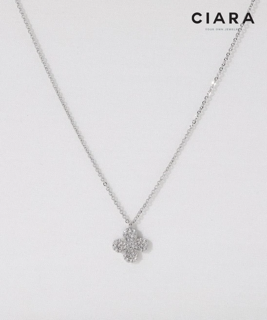 CIARA 14K Saviano 풀샤이닝 클로버벨 목걸이(GoldPlated)
