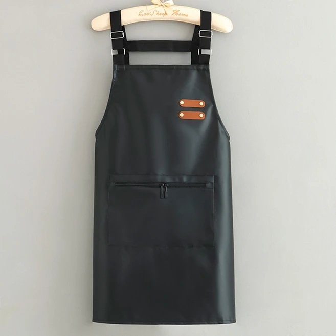 심쿵하니 다용도 방수 앞치마, 블랙, 1개