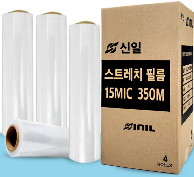 신일 스트레치필름 공업용랩 15mic 500mm 350M 투명 4개입, 1개