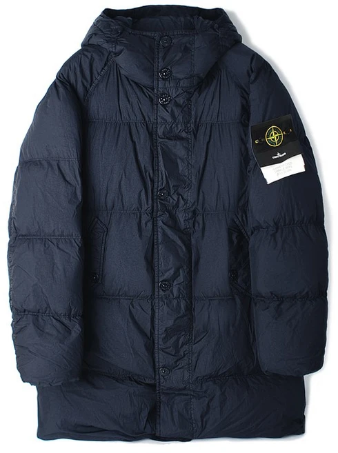24FW 스톤 크링클랩스 후드 롱패딩 네이비 811570123