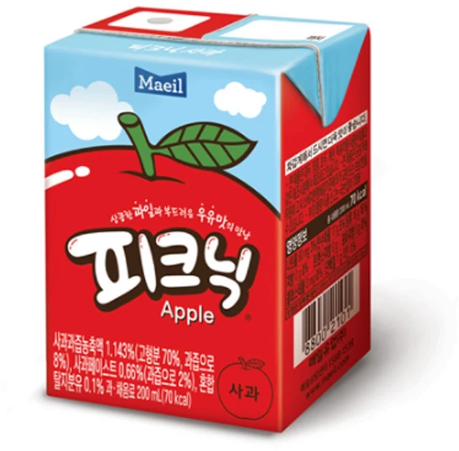 매일유업 피크닉 사과맛, 200ml, 120개
