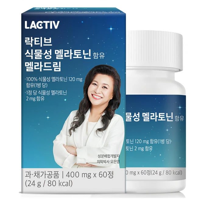 락티브 식물성 멜라토닌 함유 멜라드림, 60정, 24g, 1개
