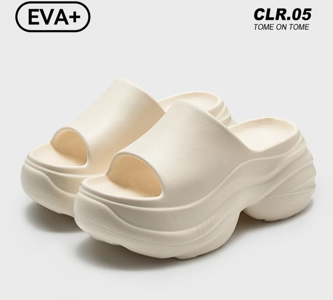 8cm 키높이 두꺼운 밑창 슬리퍼 미끄럼 방지 샌들 야외 비치 슈즈H450