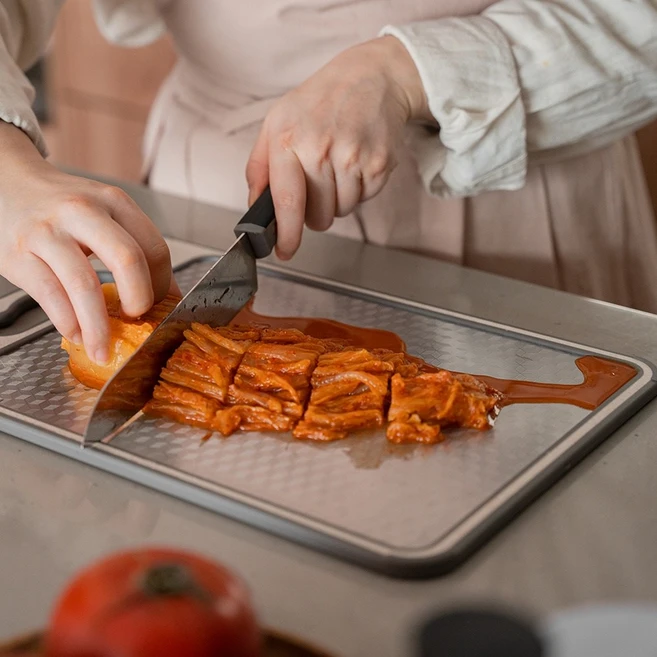 프리라벨 스텐 도마 304 양면 위생 도마, 1개, 혼합색상