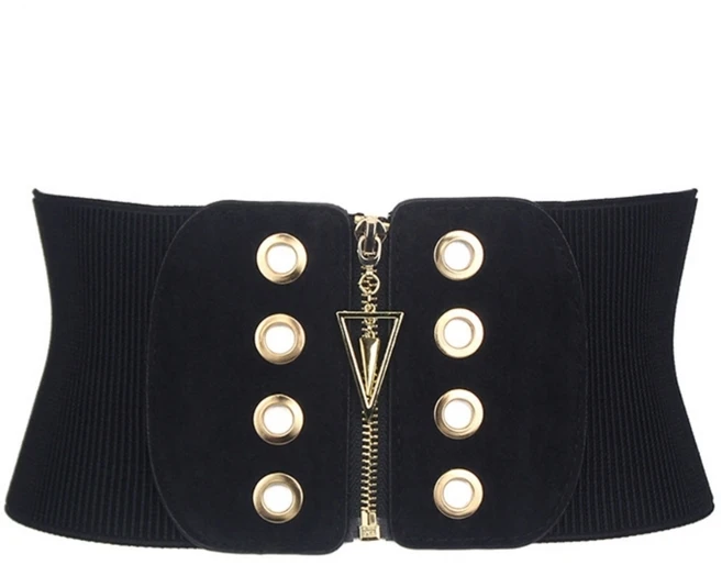 여성 넓은 벨트 탄성 허리 거들 시네치 스트레치 패션 허리띠 복고풍 복장 드레스