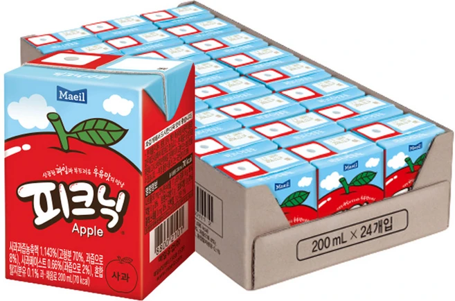 매일유업 피크닉 사과맛, 200ml, 72개