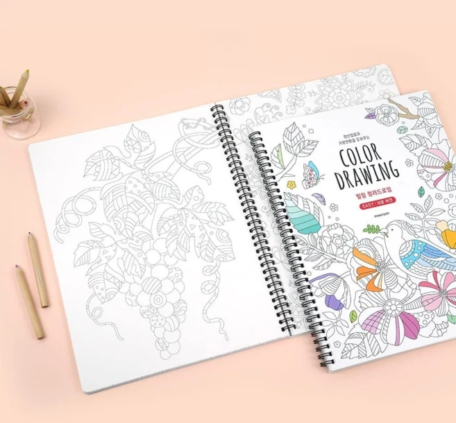 6000힐링 컬러드로잉 쉬운버전 2p, 핑크풋, 핑크풋