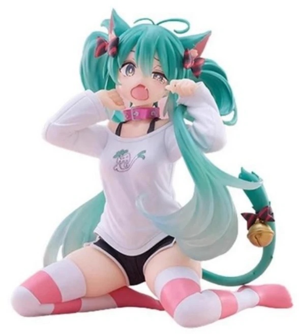 Desktop Cute T ver 하츠네 미쿠 피규어 하츠네 미쿠 피규어 고양이 귀 셔츠 공식, 1개