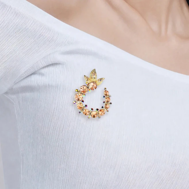 리즈타라 / 스왈 크리스탈 티아라 라운드 브로치 주문제작