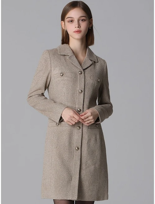 리스트 울 금장 버튼 라펠 카라 원피스 택가격 398000원