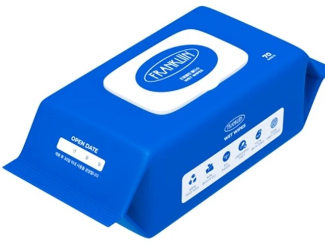 프랭클린물티슈 아기 물티슈 캡형 70매 10팩 논플라스틱 생분해, 680g, 1개