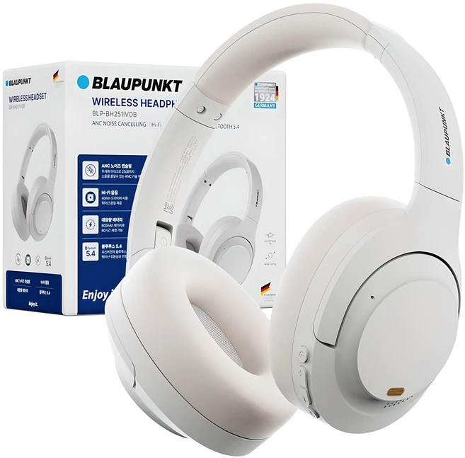 블라우풍트 ANC 노이즈캔슬링 HIFI 블루투스 5.4 헤드셋, 아이보리, BLP-BH251IVOB