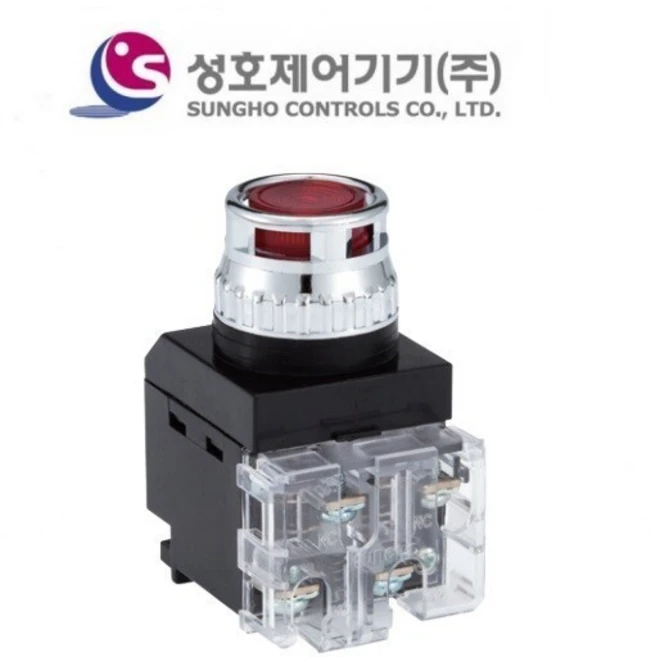 SUNGHO 성호제어기기 스위치 PR-25L-2L (적색), 1개