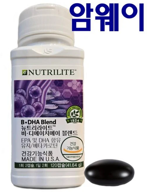 암웨이 뉴트리라이트 비 디에이치에이 블렌드 베타카로틴 120정 1개, 30회분, 1박스