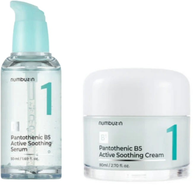 넘버즈인 1번 판토텐산 액티브업 수딩 세럼 50ml + 크림 80ml SET, 1세트, 130g, 1개