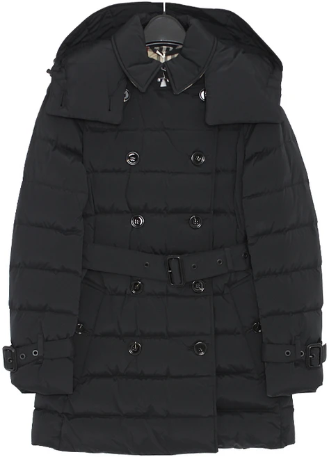 [오늘출발] 버버리 24FW 더블 퀼티드 버튼 벨티드 후드 하프 여성 패딩 8096366