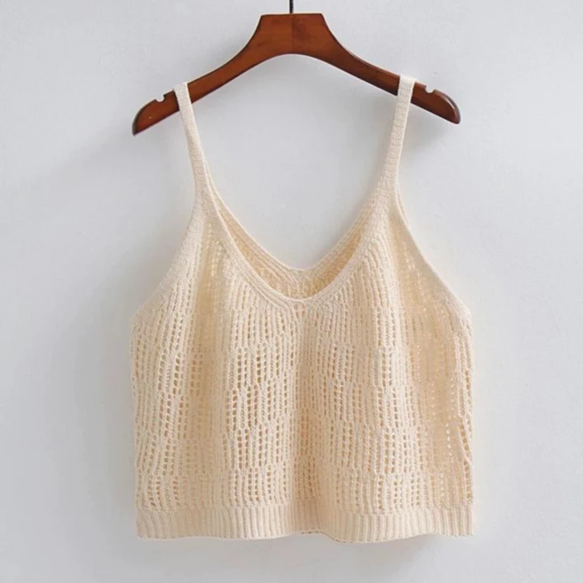 야오야오 크롭 니트 뷔스티에 조끼