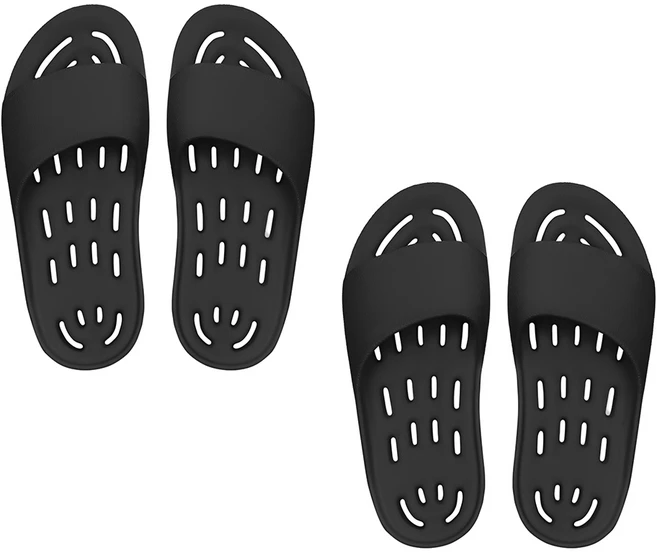 까발로 문에안걸리는 남녀공용 욕실화 물빠짐 경량 EVA 화장실슬리퍼 CA008 1+1, 2개, 블랙