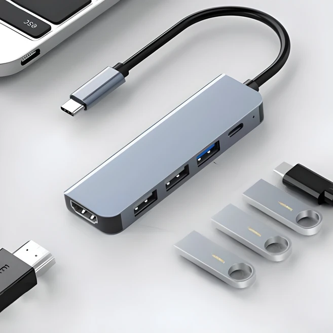 디지털케미 C타입 5포트 100W PD 충전 4K HDMI 5Gbps USB3.0 허브 (DCH-H301)